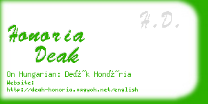 honoria deak business card